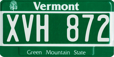 VT license plate XVH872