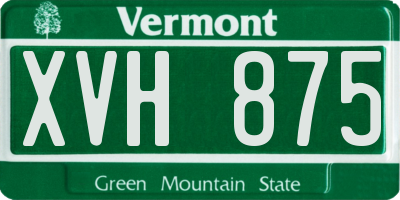 VT license plate XVH875