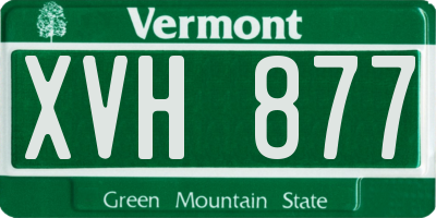 VT license plate XVH877