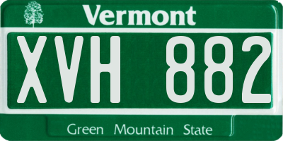 VT license plate XVH882