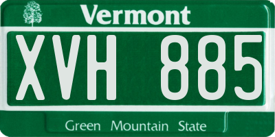 VT license plate XVH885