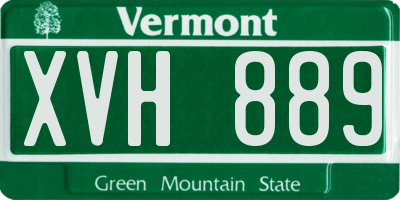VT license plate XVH889