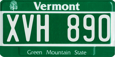 VT license plate XVH890