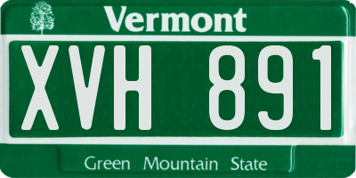VT license plate XVH891