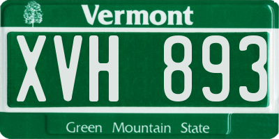 VT license plate XVH893