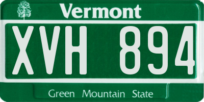 VT license plate XVH894