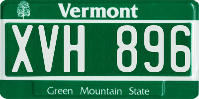 VT license plate XVH896