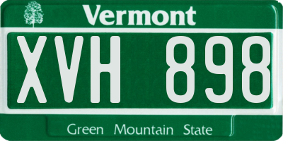VT license plate XVH898