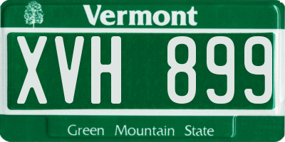 VT license plate XVH899