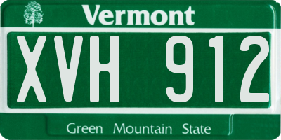 VT license plate XVH912