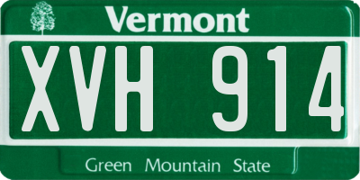 VT license plate XVH914