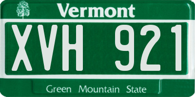 VT license plate XVH921