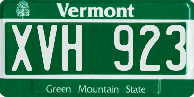 VT license plate XVH923