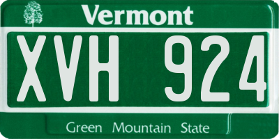 VT license plate XVH924