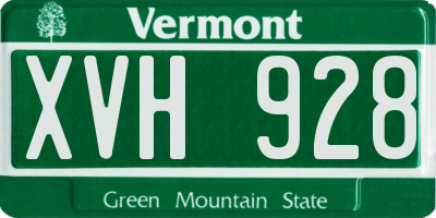VT license plate XVH928