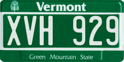 VT license plate XVH929