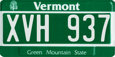 VT license plate XVH937