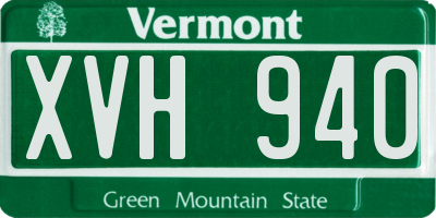 VT license plate XVH940