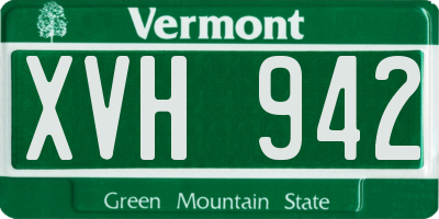 VT license plate XVH942