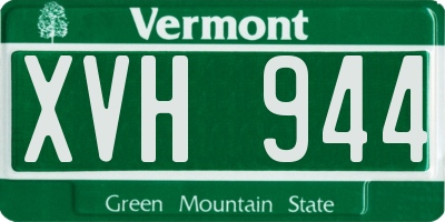 VT license plate XVH944