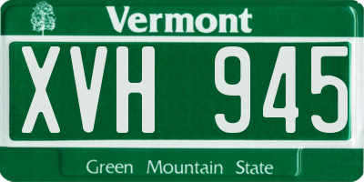 VT license plate XVH945