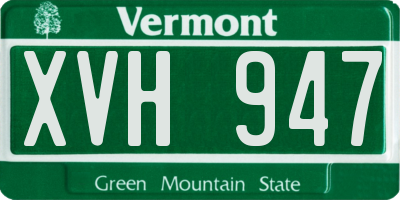 VT license plate XVH947
