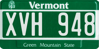 VT license plate XVH948