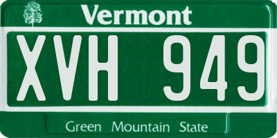 VT license plate XVH949