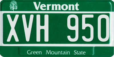 VT license plate XVH950