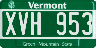 VT license plate XVH953