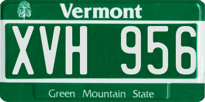 VT license plate XVH956