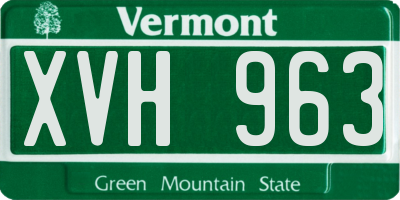 VT license plate XVH963