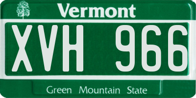 VT license plate XVH966