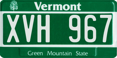 VT license plate XVH967