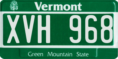 VT license plate XVH968