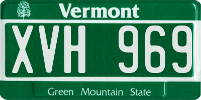 VT license plate XVH969
