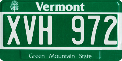 VT license plate XVH972