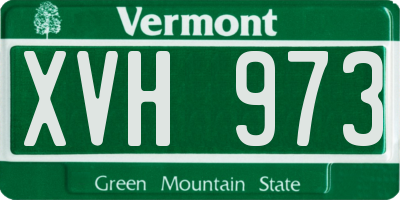 VT license plate XVH973