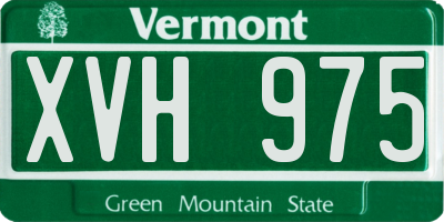 VT license plate XVH975