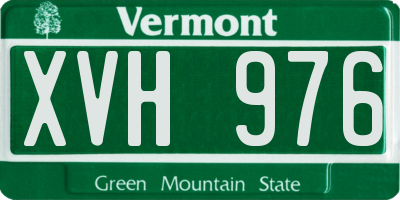 VT license plate XVH976
