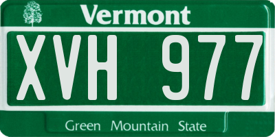VT license plate XVH977