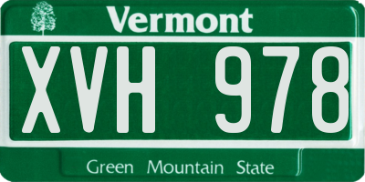 VT license plate XVH978