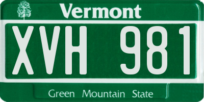VT license plate XVH981