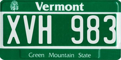 VT license plate XVH983