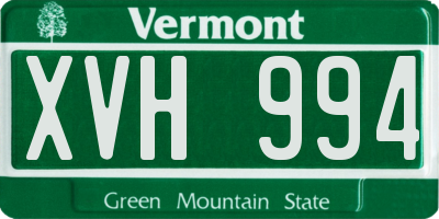 VT license plate XVH994