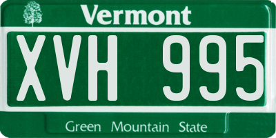 VT license plate XVH995