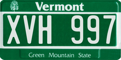VT license plate XVH997