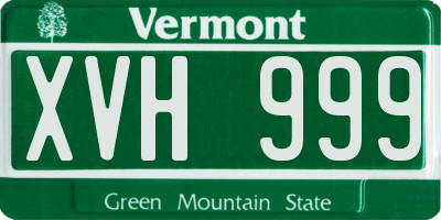 VT license plate XVH999