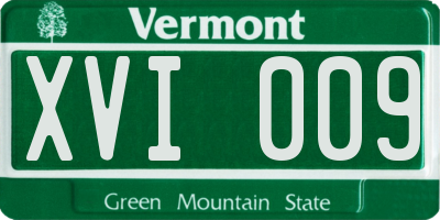 VT license plate XVI009
