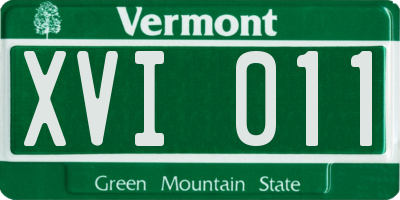 VT license plate XVI011